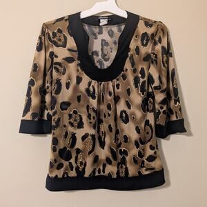 Goddess Brown/Black Cheetah Print Blouse
